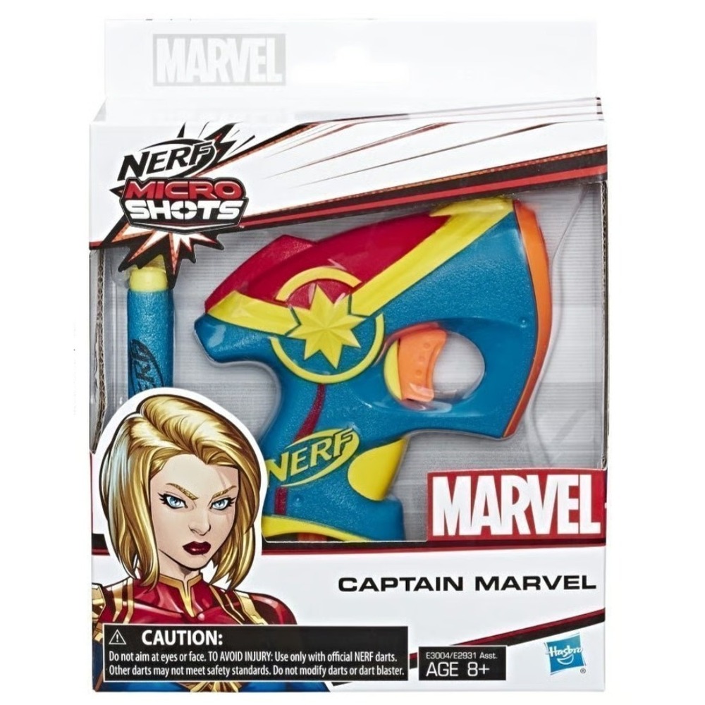NERF MicroShots Captain Marvel Blaster Marvel Hasbro E3004 NEW‎